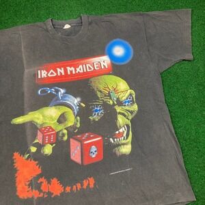Vintage Iron Maiden Shirt Mens L Black 1998 The Angel And The Gambler Promo 90s